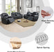 Bonded Leather Reclining Sofa Set with Cup Holders and Storage Console