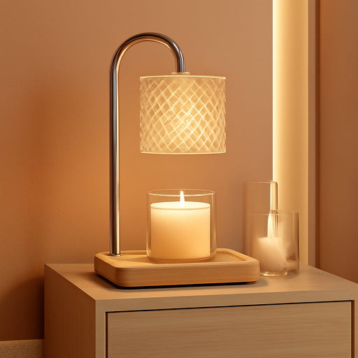 Candle Warmer Lamp with Timer Dimmer, Birthday Gifts for Women Mom, House Warming Gifts, Elegant New Home Decor, Wax Warmer for Jar Candles, Heater Lamp for Scented Wax, Amber Glass