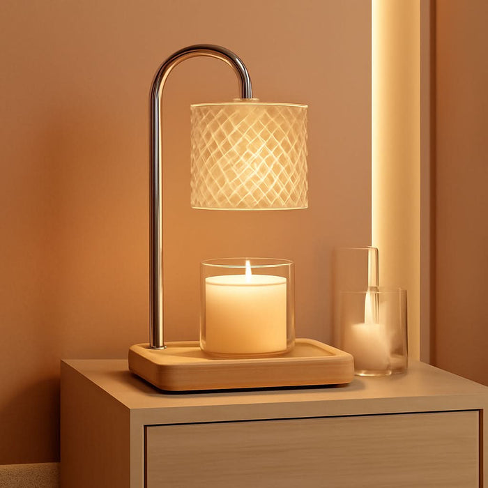 Candle Warmer Lamp with Timer Dimmer, Birthday Gifts for Women Mom, House Warming Gifts, Elegant New Home Decor, Wax Warmer for Jar Candles, Heater Lamp for Scented Wax, Amber Glass