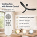 Modern 60 Inch Black Ceiling Fan With Remote Control