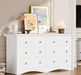 Dresser for Bedroom, 6 Drawer Wood Dresser, White