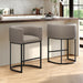 Counter Height Bar Stools Set of 2, 24 Inch Seat Height Barstools for Dining Room, Fabric Upholstered Bar Chair for Kitchen Island, Linen Counter Stools with Metal Legs, Sand