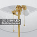 Contemporary Two Bulb Standing Floor Lamp Dimmable