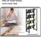 No Assembly Folding Bookshelf Storage Shelves 4 Tier Vintage Bookcase Standing Racks for Bedroom Living Room Home Office