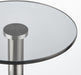 Glass Top Side/End Drink Table - Tall Modern round Accent Metal Nightstand Furniture for Living Room, Dorm, Home Office, and Bedroom - 9" round - Dark Smoke Gray/Chrome