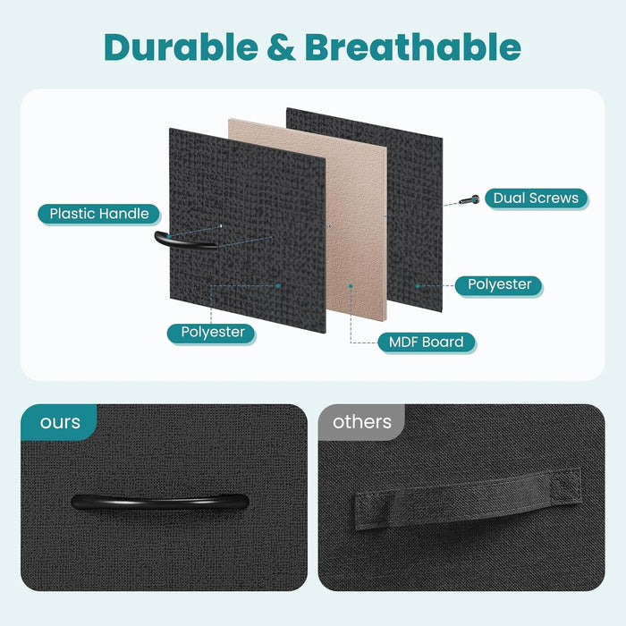 Dresser for Bedroom with 7 Fabric Drawers Storage Organizer Closet Chest Clothes Cabinet Vertical Dresser for Living Room Entryway Hallway,Black