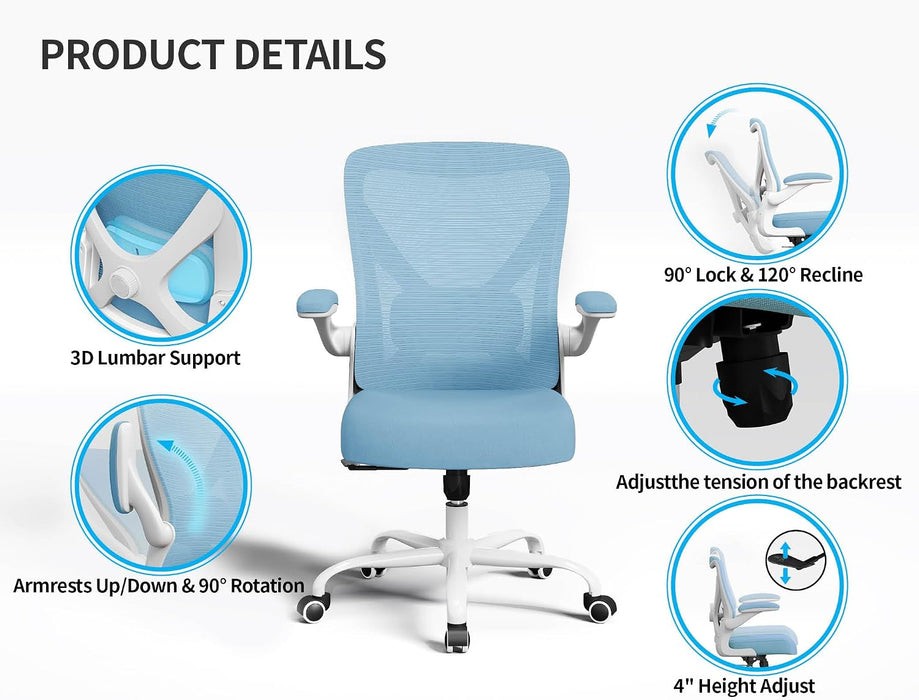 Office Chair: Mesh Ergonomic Desk Chair with 3D Lumbar & Swivel