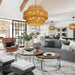 28.7In Large Rattan Chandelier 8-Light Gold Boho Rattan Chandelier