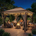 12X12 Pop up Gazebos on Clearance - Upgrade Easy up Metal Outdoor Gazebo Waterproof - Portable Gazebo with Mosquito Nettings, 4 Ropes 8 Stakes and Carry Bag for Patio Garden(Coffee)