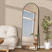 Full Length Mirror, 56"X16" Arch Mirror Floor Mirror with Stand, Black Arched Full Body Standing or Leaning Mirrors for Bedroom, Living Room
