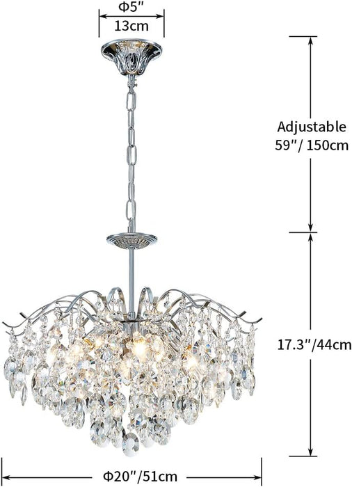 Modern K9 Crystal Chandelier Chrome Finish DiningRoom