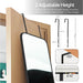 57X20 Door Hanging Full Length Mirror, Floor (Height 5.7Ft Just Body in 1.3Ft) or Wall Mounted Metal Frame Rectangle Dressing Mirrors for Bedroom Bathroom Living Room 57 Inch Black
