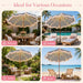 Fringe Patio Umbrella with Solar Powered String Lights, Boho Patio Umbrella for Outdoor, Garden, Deck, Pool, Push Button Tilt Pole