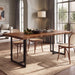 63" Solid Wood Dining Table for 4–6 with Live-Edge Top, Walnut