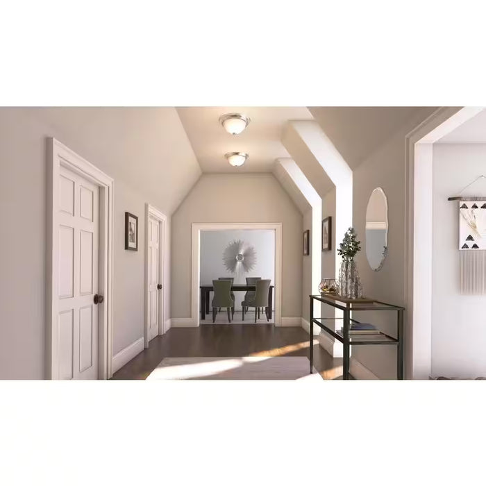 13 In. 2-Light Brushed Nickel Flush Mount