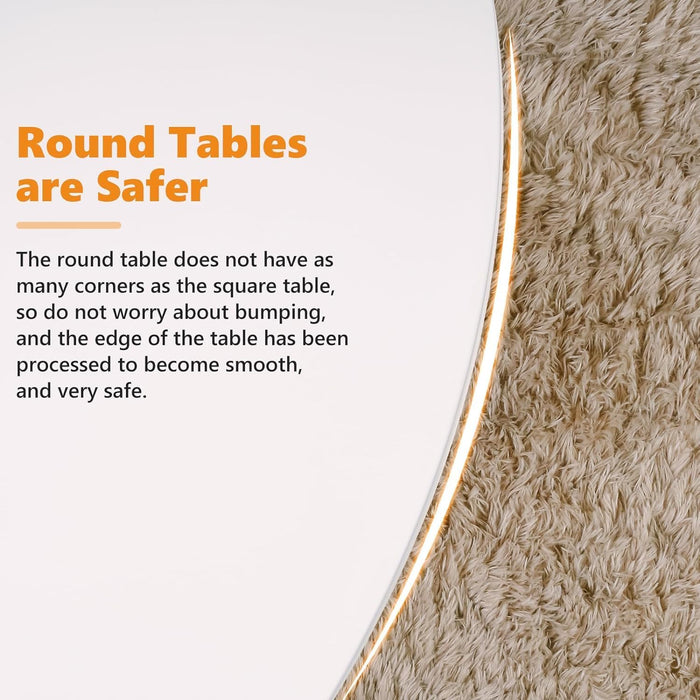 White round Dining Table, 31.5" Circle Tulip Table Kitchen round Dining Table for 2-4 People with Thickened Top and Metal Pedestal, Mid Century Leisure Table for Home, Dining Room, Cafe
