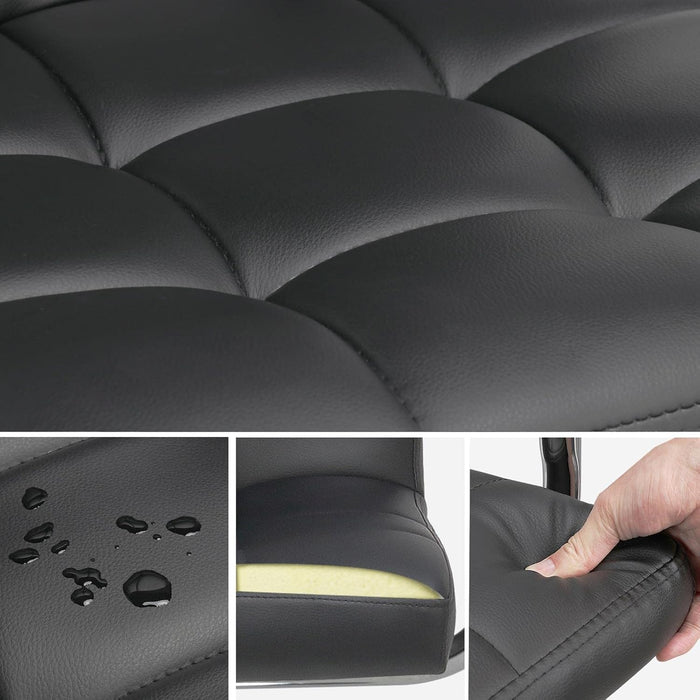 Bar Stools, Adjustable PU Leather Swivel Barstools, Modern Counter Stools with Back and Footrest, Counter Height Barstools for Bar, Kitchen, Dining Room, Set of 2, Grey