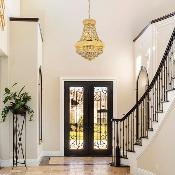 Empire Crystal Chandeliers K9 Crystals Gold Finish