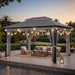 Outdoor 10'X 13' Gazebo,Large Soft Top Deck Gazebo with Mosquito Netting, Heavy Duty Metal Frame Canopy with Expansion Bolts and Double Roofs，Party Tent & Shelte for Backyard, Garden (Grey)