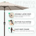 9FT Outdoor Patio Umbrella, Market Umbrella, Beige