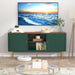 55” Fluted TV Stand, Mid Century Modern Green TV Stand for 55/60/65 Inch TV, Entertainment Center with Storage, Television Stands, TV Console, Media Console for Living Room, Bedroom (Green)