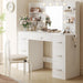 Vanity Desk With Ambient Illumination White Mirror