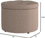 Designs4Comfort round Shoe Ottoman, Tan Fabric