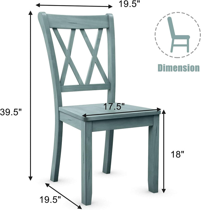 Set of 2 Dining Chairs, Rubber Wood Dining Room Chair, Farmhouse Dining Side Chairs, Max Load 400 Lbs, Wooden Kitchen Chairs for Home Kitchen, Dining Room