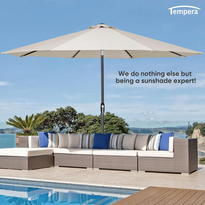 Patio Market Outdoor Table Umbrella with Auto Tilt and Crank, Large Sun Umbrella with Sturdy Pole & Fade Resistant Canopy, Easy to Set