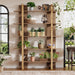 Five Tiered Bookshelf Metal Frame Beige Oakwoodfinish