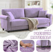 Deluxe Velvet 83 Inches Luxury Loveseat PurpleShade