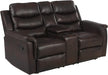 Gray Faux Leather Loveseat with Recliners