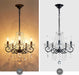 Small Crystal Chandelier, Modern Black Chandelier Dining Room Light Fixture, Mini Crystal Pendant Light for Bedroom Ceiling Light Fixture for Living Room Entryway Kitchen Island Hallway