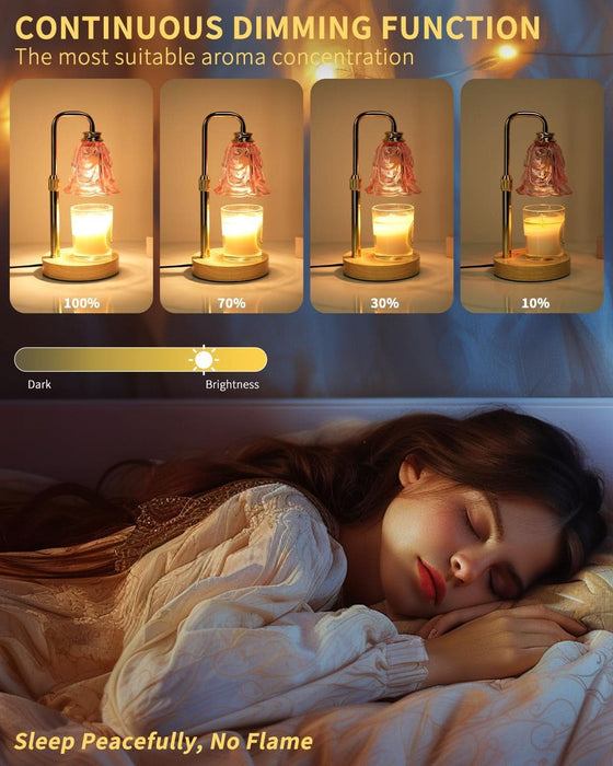 Candle Warmer Lamp with Timer, Adjustable Height and Dimmable, Birthday Christmas Gifts for Women, Mothers Day Gifts for Mom, Unique House Warming Gifts New Home Decor(Pink)