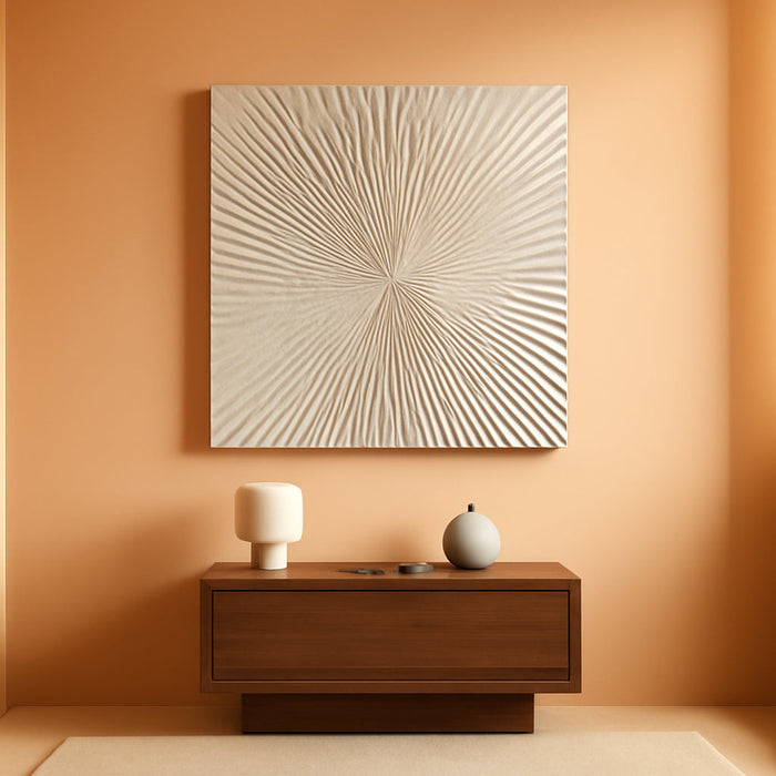 - White Thick Texture Abstract Wall Art Oil Painting Hand-Painted Minimalist Modern Art Paintings Home Living Room Room Dining Room Bedroom Wall Decorative Art Oil Painting 24X48Inch