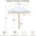 Boho Fringe Umbrella, 6.5Ft Canvas Umbrella