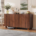 58 Inches Walnut Fluted Sideboard Buffet Cabinetry