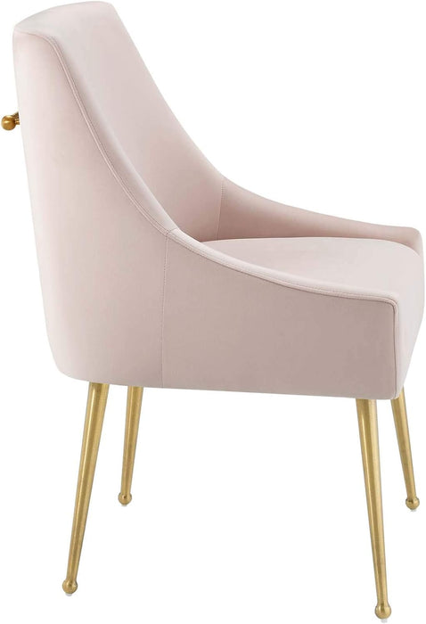 Discern Upholstered Performance Velvet Dining Chair, Pink