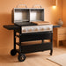 Brand-Man Griddle Grill Combo 6-Burner, 2 in 1 Versatile Propane Gas Grill and Griddle with Double Stainless Steel Lids, BBQ Combo for Outdoor Kitchen & Backyard Barbecue Cooking