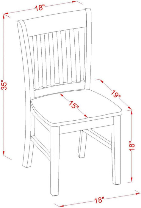 Norfol 11" Wood Dining Chairs in Black (Set of 2)