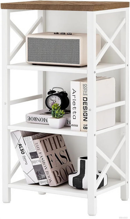 Narrow FourTier BookshelfUnit With Robust MetalFrame