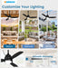 Outdoor Ceiling Fans with Light for Patios, 42In Weatherproof Plug in Ceiling Fan, 3CCT Dimmable Gazebo Fan Remote&App Control, Black Caged Ceiling Fan for Porch, Pergola,Canopy,Pavilion