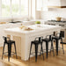 Metal Bar Stools Set of 4 Counter Height Black Barstools with Removable Back 24" Kitchen Bar Stools