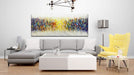 Art,24X60Inch Large Size Knife Painted Texture Art Yellow White Abstract Canvas Wall Art Colorful Modern Oil Paintings Framed Ready to Hang