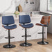 Swivel Bar Stools 2PCS, Adjustable Bentwood Barstools for Kitchen Counter | Modern PU Leather Upholstered Bar Chair with Back and Footrest, for Kitchen Island, Bar, Dining Room, Navy