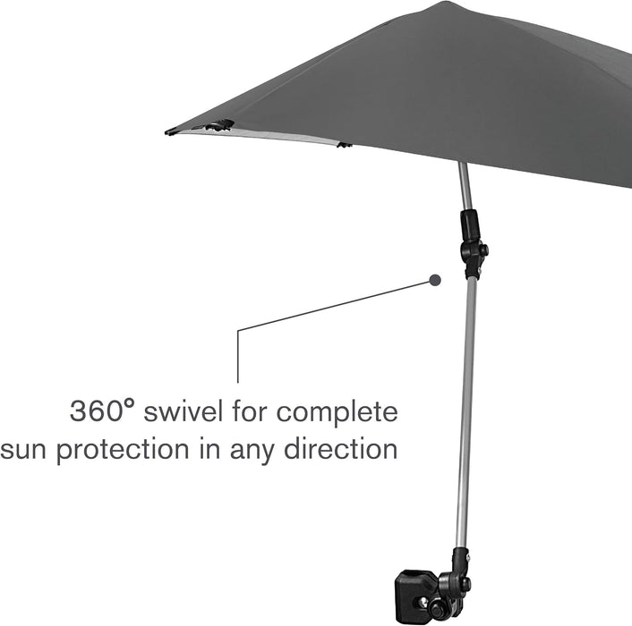 Versa-Brella UPF 50+ Personal Sun Shade - Portable Umbrella for Sports & Outdoors - Secure Clamp, 360-Degree Swivel Adjustable Position for Maximum Sun Protection - Compact with Carry Case