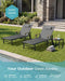 Outdoor Lounge Chair with Pillow, 5-Position Aluminum Chaise Lounge with Wheels & Armrests, 400 Lbs Heavy Duty Patio Pool Chair for Deck, Backyard, Beach & Poolside, Grey