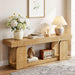 63-Inch Console Table for Entryway, Farmhouse Wooden Sofa Table behind Couch with 2-Tier Storage Shelf for Living Room, Foyer, Hallway, Entrance