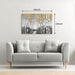 Birch Forest Canvas Wall Art: Large Abstract Tree Painting with Gold Foil Hand Painted Textured Artwork for Bedroom