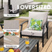 4 Pieces Patio Furniture Set W/Loveseat,Coffe Table,Outdoor Conversation Metal Sofa with High Back and Thick Cushion,For Backyard,Garden,Beige